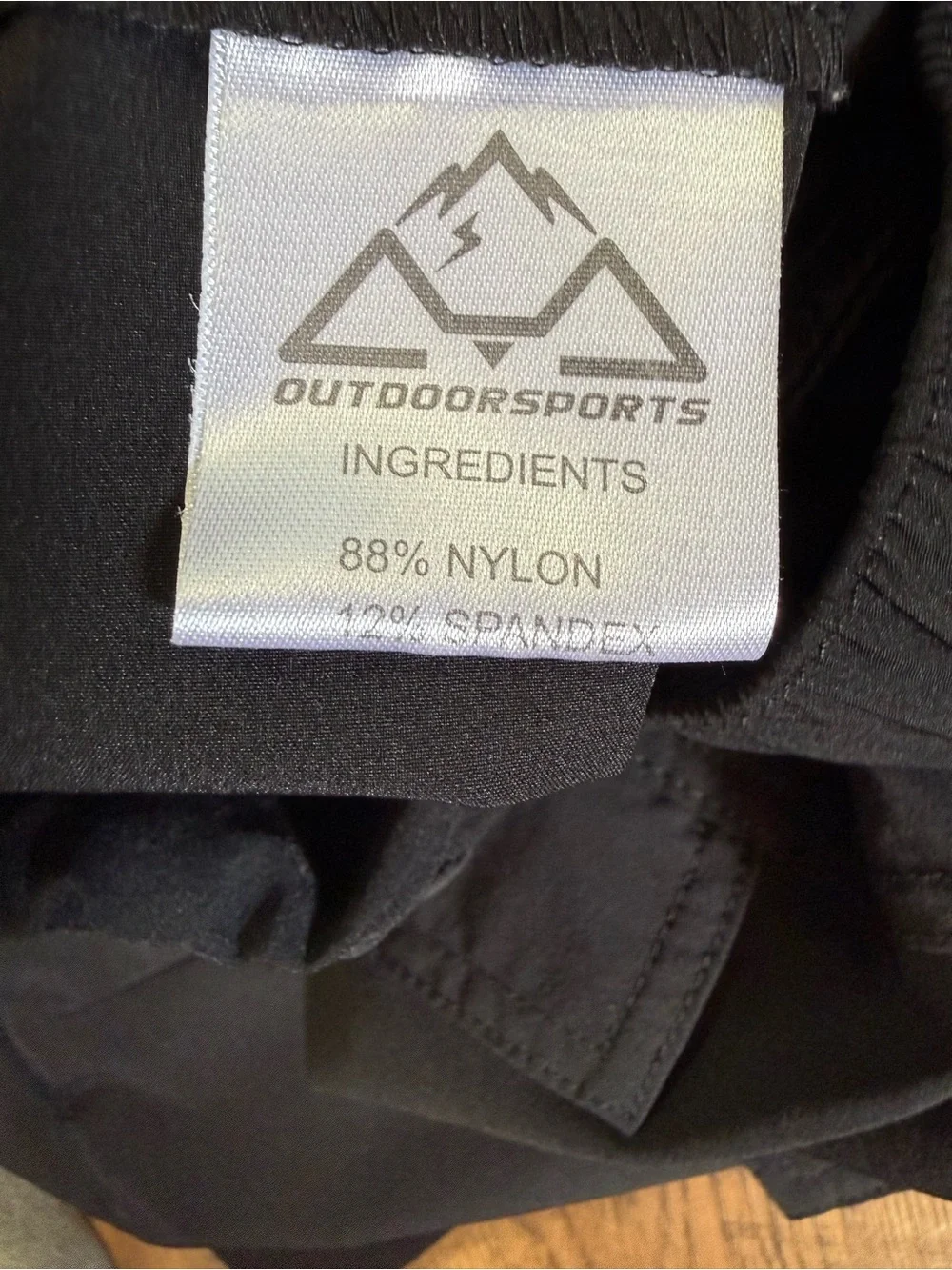 OUTDOORSPORTS Unisex Adult Black Cargo Pants L Regular Nylon Elastic Waist